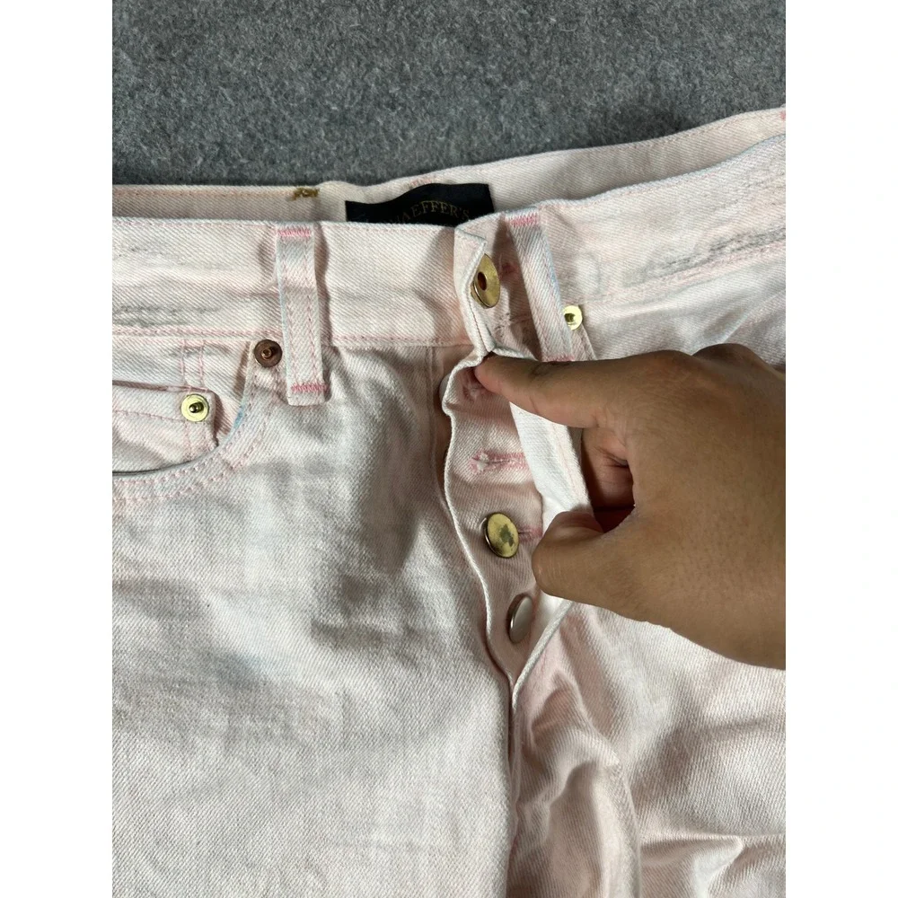 Schaeffers Garment Hotel Selvedge Jeans Mens 29 Pink USA Straight Leg Hollywood